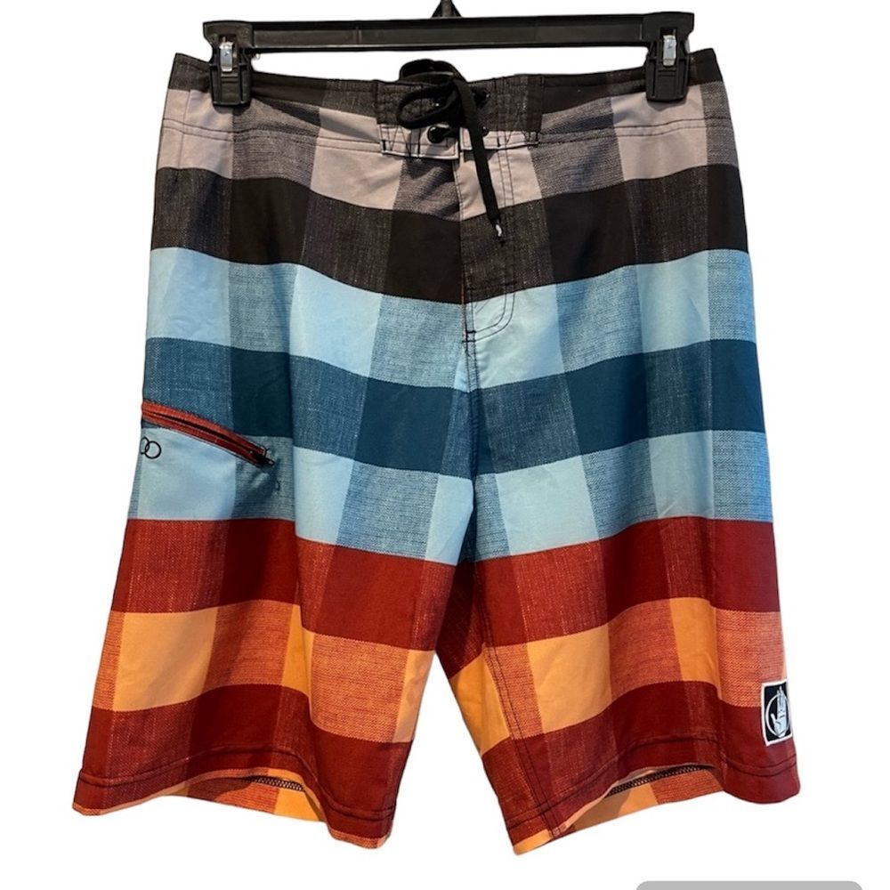Body Glove‎ VooDoo Stretch Water Repellent Board Shorts Black Orange Size 32